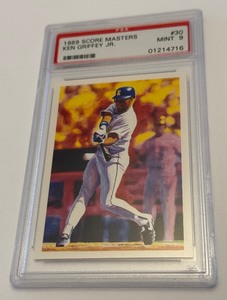 lot 36 image: Ken Griffey Jr. RC PSA 9 Mint 1989 Score Masters #30 baseball Card