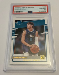 lot 63 image: LaMelo Ball RC PSA 10 Gem Mint 2020 Donruss #202 Rated Rookie Basketball Card