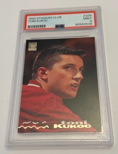 lot 90 image: Toni Kukoc RC PSA 9 Mint 1993 Stadium Club #336 Rookie Basketball Card