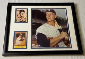 lot 68A image: Roger Maris Framed Baseball Photo and Cards