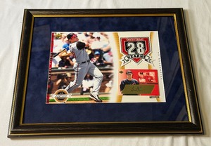 lot 69A image: Autin Kearns 200 Auto Card and Patch Framed Piece Upper Deck Authentics Baseball
