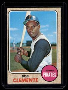 lot 14 image: Roberto Clemente 1968 Topps #150 Vintage Baseball Card
