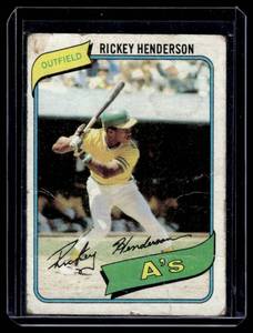 lot 18 image: Rickey Henderson RC 1980 Topps #482 Rookie Vintage Baseball Card