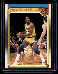 lot 37 image: Magic Johnson 1988 Fleer All-Star Sticker #123 Basketball Card