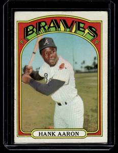 lot 41 image: Hank Aaron 1972 Topps #299 Vintage Baseball Card
