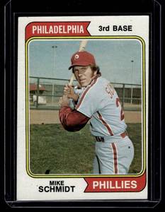 lot 49 image: Mike Schmidt 2nd Year 1st Solo Card 1974 Topps #283 Vintage Baseball