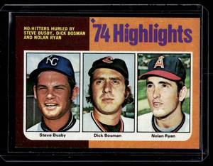 lot 56 image: Nolan Ryan 1975 Topps #7 Highlights Vintage Baseball Card