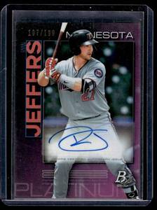 lot 61 image: Ryan Jeffers Auto 199 2020 Bowman Platinum #TOP-56 Signed Minnesota Twins Baseball Card