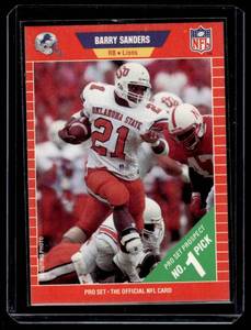 lot 65 image: Barry Sanders RC 1989 Pro Set #494 Rookie Football Card