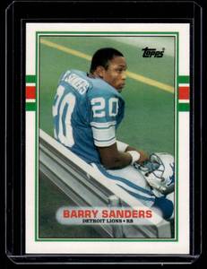 lot 73 image: Barry Sanders RC 1989 Topps Traded #83T Rookie Football Card