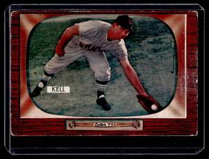 lot 79 image: George Kell 1955 Bowman Color #213 Vintage Baseball Card