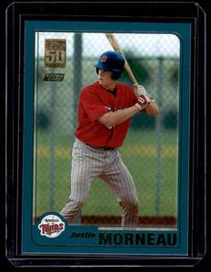 lot 82 image: Justin Morneau RC 2001 Topps Traded #235 Rookie Minnesota Twins Baseball Card