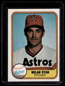 lot 89 image: Nolan Ryan 1981 Fleer #57 Vintage Baseball Card