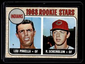 lot 94 image: Lou Piniella 1968 Topps Indian Rookie Stars #16 Vintage Baseball Card