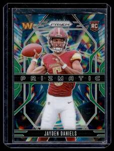 lot 105 image: Jayden Daniels RC Prizmatic Insert 2024 Prizm #3 Rookie Football Card