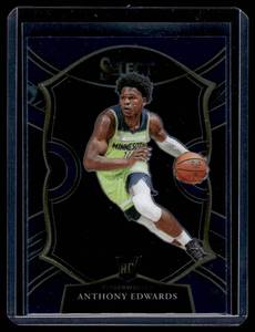 lot 108 image: Anthony Edwards RC 2021 Select Concourse Blue #61 Rookie Minnesota Timberwolces Basketball Card
