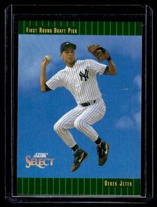 lot 120 image: Derek Jeter RC 1992 Score Select #360 Rookie Baseball Card