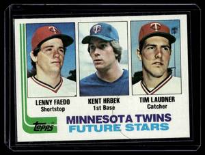 lot 140 image: Kent Hrbek RC 1982 Topps Minnesota Twins Future Stars #766 Rookie Vintage Baseball Card