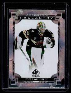 lot 146 image: Jesper Wallstedt RC Insert 2025 SP Authentic Pageantry #P-82 Rookie Minnesota Wild Hockey Card