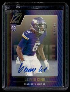lot 159 image: Lewis Cine Auto RC 299 2022 Zenith #185 Numbered 016299 Rookie Football Card
