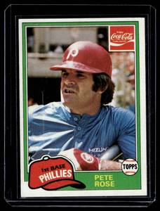 lot 164 image: Pete Rose 1981 Topps Coca Cola #8 Vintage Baseball Card