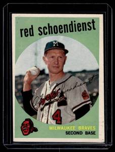 lot 167 image: Red Schoendienst 1959 Topps #480 Vintage Baseball Card