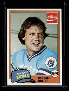 lot 168 image: George Brett 1981 Topps Coca Cola #2 Vintage Baseball Card