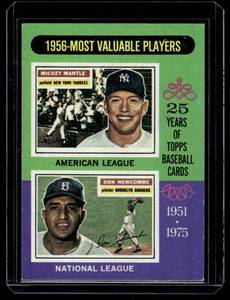 lot 174 image: Mickey Mantle 1975 Topps MVPs #194 Vintage Baseball Card