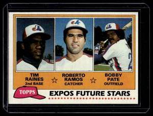 lot 250 image: Tim Raines RC 1981 Topps Expos Future Stars #479 Rookie Vintage Baseball Card
