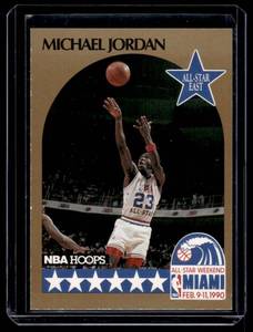 lot 262 image: Michael Jordan 1990 NBA Hoops #5 Basketball card
