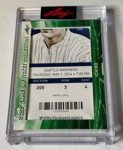lot 148 image: Ichiro Suzuki 2022 Leaf Game Day Ticket Collection #TC-41 Baseball Card