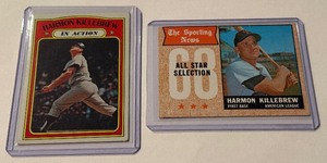 lot 190 image: Harmon Killebrew 2-Card Vintage Baseball Lot 2968 and 1972 Minnesota Twins