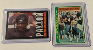 lot 195 image: Walter Payton 2-Card Vintage Football Lot 1978 and 1985
