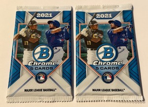 lot 206 image: 2021 Bowman Chrome Baseball 2 Pack Lot - #1