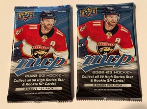 lot 213 image: 2022-23 Upper Deck MVP Hockey Upper Deck 2 Pack Lot - #2