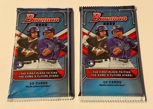 lot 222 image: 2022 Bowman Baseball 2 Pack Lot