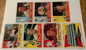 lot 232 image: 1960 Topps 7-Card New York Yankees Vintage Baseball Lot