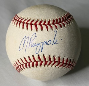 lot 34 image: AJ Pierztnski Signed Baseball Rawlings OALB Budig Ball - Minnesota Twins