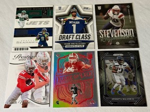 lot 84A image: Super Bowl Stars 6 Card Rookie Lot - Jaxon Smith-Njigba, Kenneth Walker, Rhamondre Stevenson Football RCs
