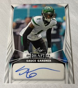 lot 32B image: Sauce Gardner Auto RC 2023 Leaf Draft #BA-SG1 Football Rookie Card
