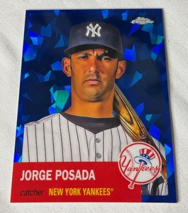 lot 93A image: Jorge Posada 100 Blue Atomic 2022 Topps Chrome #470 Numbered 097100 Baseball Card