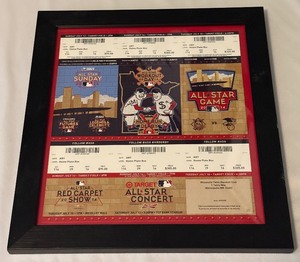 lot 95A image: 2014 MLB All-Star Game Ticket Sheet Framed Target Field Minnesota Twins