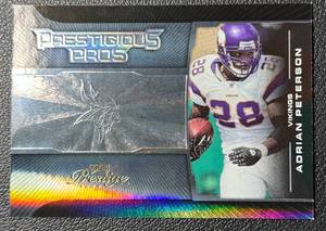 lot 24B image: 2008 Adrian Peterson NFL Prestige Prestigious Pros Platinum 810 Minnesota Vikings Football Card No. PPR-35