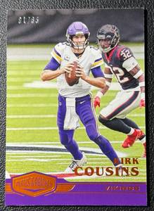 lot 40B image: 2020 Kirk Cousins NFL Panini Plates and Patches Orange 0165 Minnesota Vikings Football Card No. 24