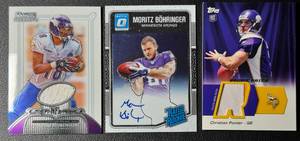 lot 97A image: 3-Card Minnesota Vikings NFL PatchAuto Football Card Lot