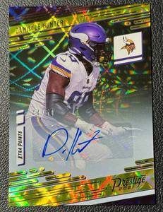 lot 101A image: 2021 Danielle Hunter Panini Prestige Gold Diamond Auto 4450 NFL Minnesota Vikings Football Card No. 161