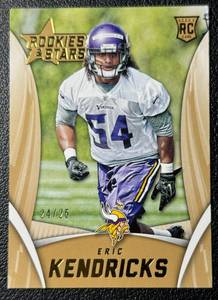lot 102A image: 2015 Erick Kendricks Panini Rookies and Stars Gold 2425 Minnesota Vikings Rookie Football Card No. 129