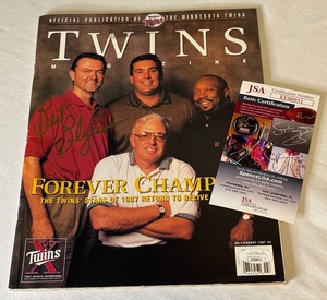 lot 114A image: Bert Blyleven Signed Minnesota Twins Baseball Magazine With JSA COA