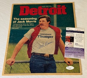 lot 117A image: Jack Morris Signed Detroit Newspaper With JSA COA - Minnesota Twins Baseball