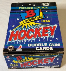 lot 126A image: 1990 Bowman Hockey 36 Pack Card Box